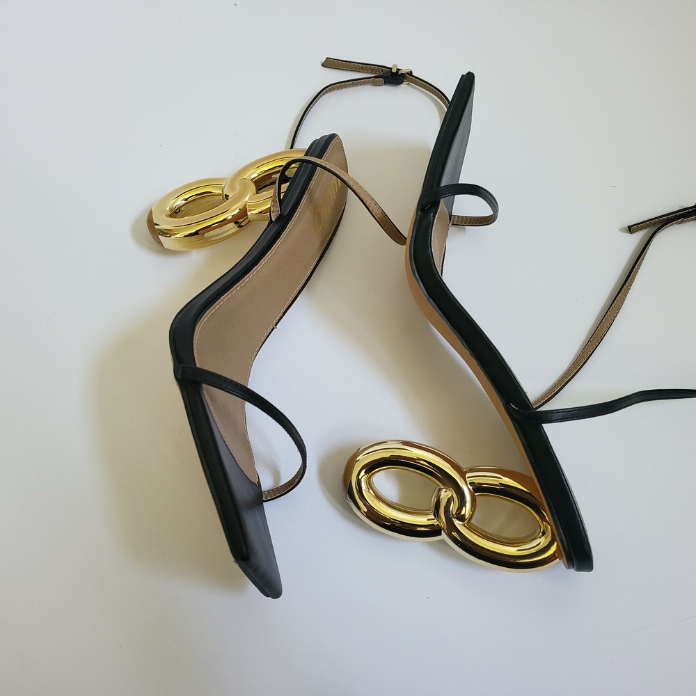 EGO Black Strappy Heels - Picture 6 of 11